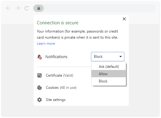 Notification prompt example 2