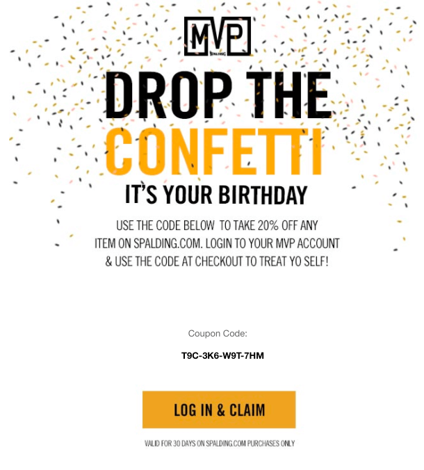 Birthday Email example