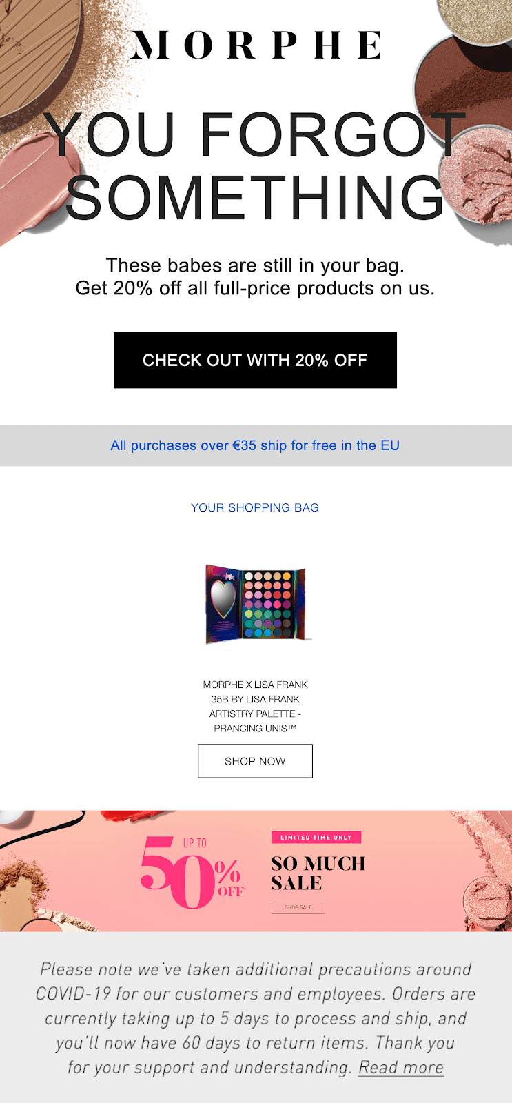 Abandoned cart email example (+ 6 more) for your swipe file