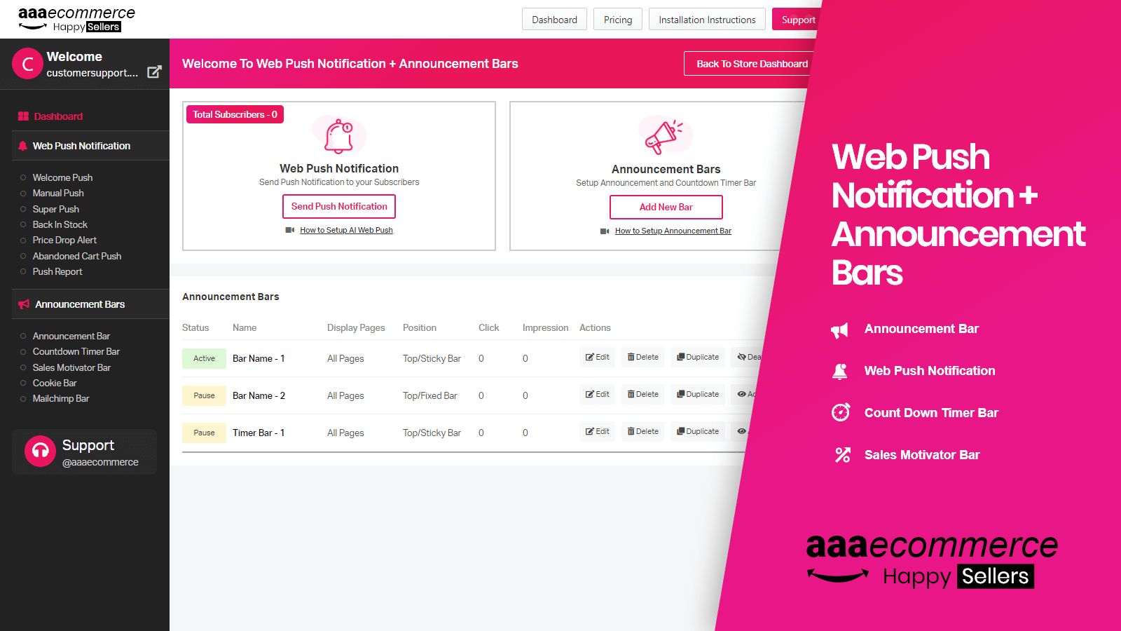 Web Push Notification + Sales is a free Shopify push notification app