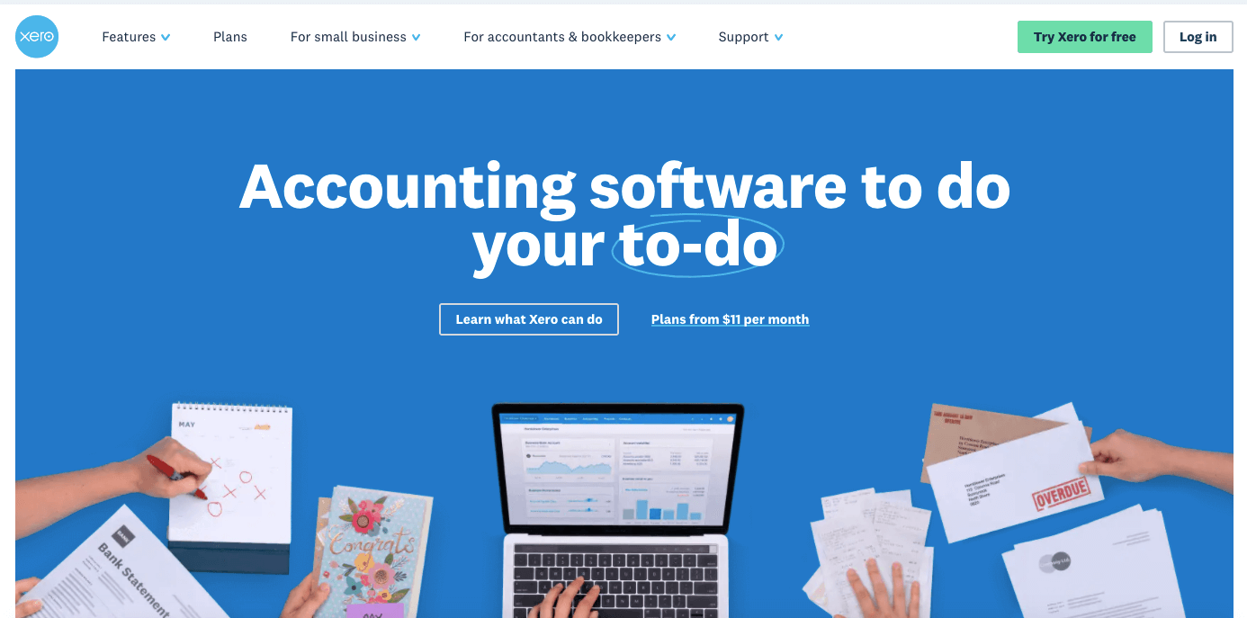 Xero - homepage