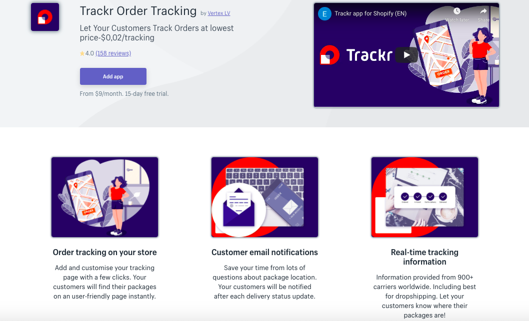 TrackingMore ‑ Order Tracking - Best Shopify order tracking App